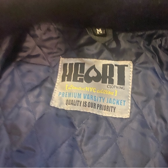 Varsity Jacket Heart Clothing Limited Release NYC Leather Wool - Picture 5 of 5